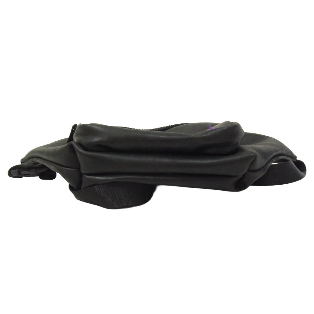 THE NORTH FACE ノースフェイス NN7055N PURPLE LABEL Leather Waist Bag パープルレーベル フェイクレザー ウエスト バッグ ブラック系【中古】