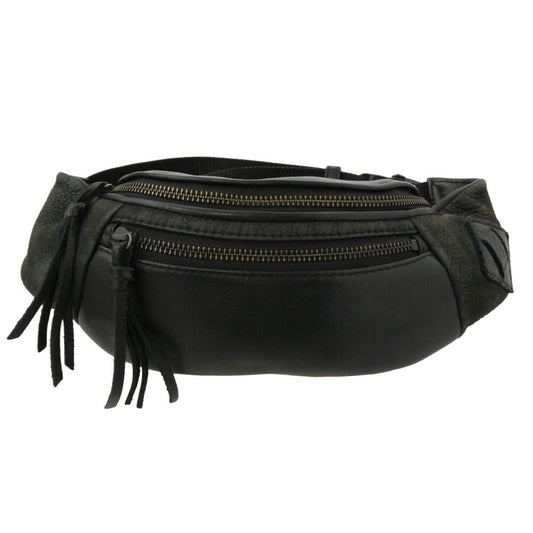 MR.OLIVE ミスターオリーブ レザー ショルダー ウエストバッグ ポーチ ブラック系【中古】