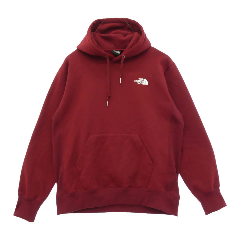 THE NORTH FACE ノースフェイス NT62230 BACK SQUARE LOGO FOODIE バックスクエア ロゴ フーディ プルオーバー パーカー エンジ系 L【中古】