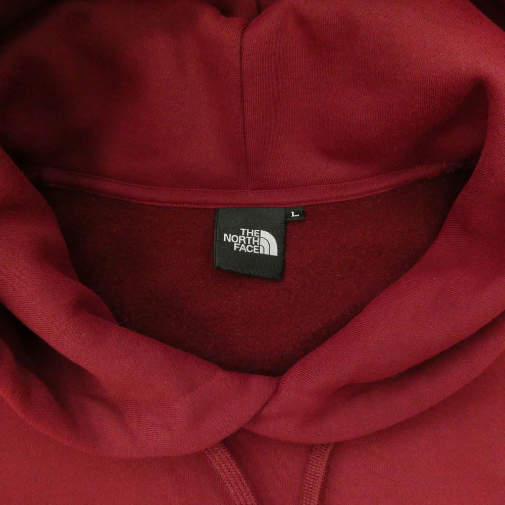 THE NORTH FACE ノースフェイス NT62230 BACK SQUARE LOGO FOODIE バックスクエア ロゴ フーディ プルオーバー パーカー エンジ系 L【中古】