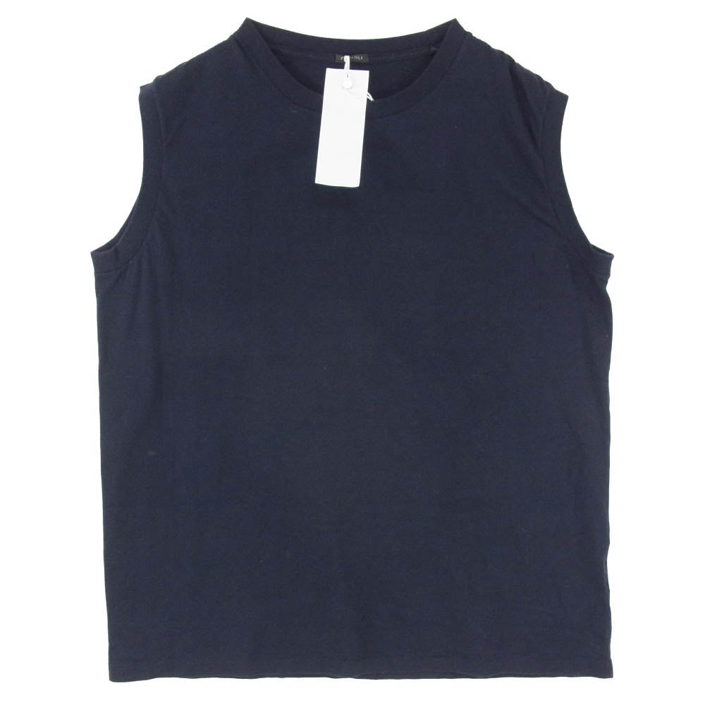 COMOLI コモリ 23SS X01-05010 空紡天竺 ノースリーブ 半袖 Tシャツ ネイビー系 3【中古】