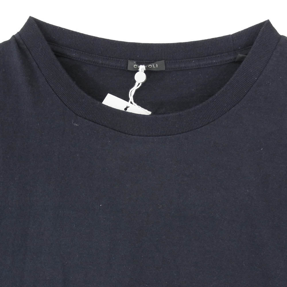 COMOLI コモリ 23SS X01-05010 空紡天竺 ノースリーブ 半袖 Tシャツ ネイビー系 3【中古】