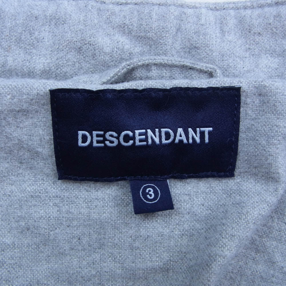 DESCENDANT ディセンダント BASEBALL LS SHIRT ベースボール 長袖 シャツ グレー系 3【中古】
