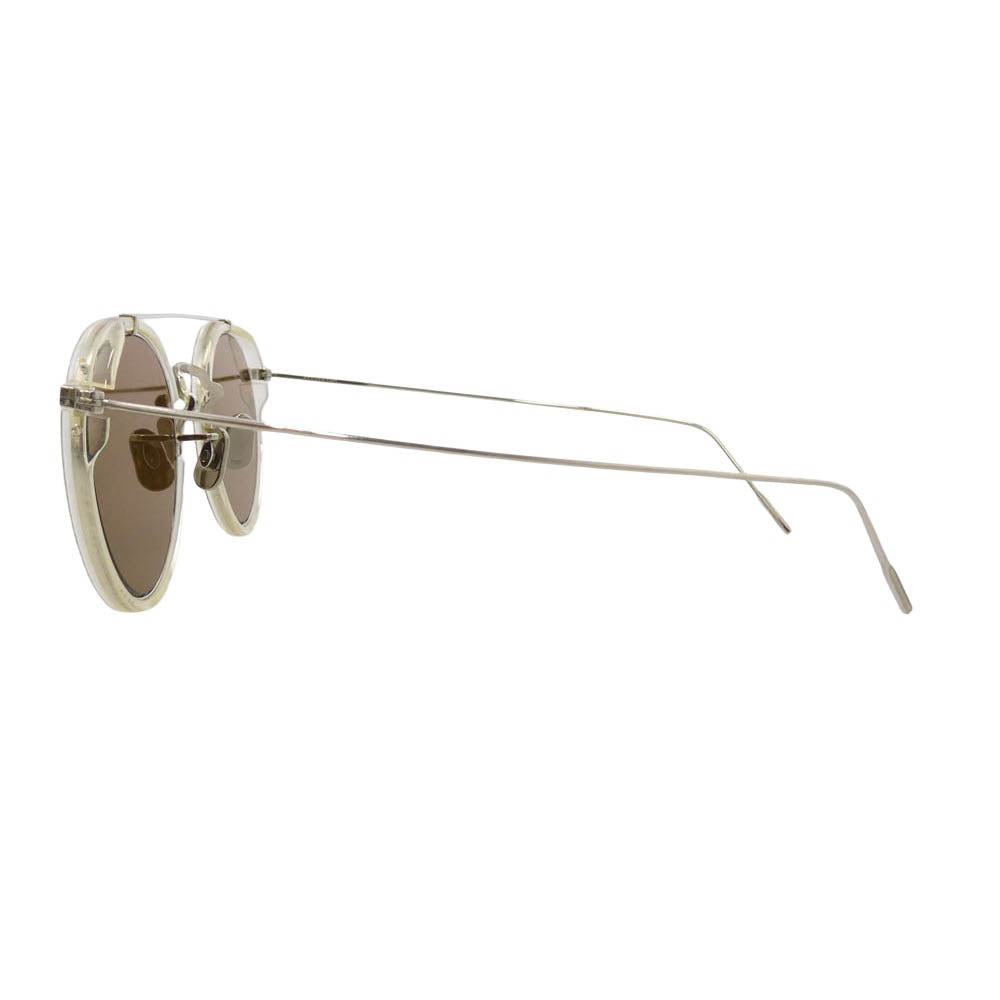 EYEVAN7285 アイヴァン7285 c.3070 762 ブリッジ サングラス アイウェア クリア系 ブラウン系 48□24-145【中古】