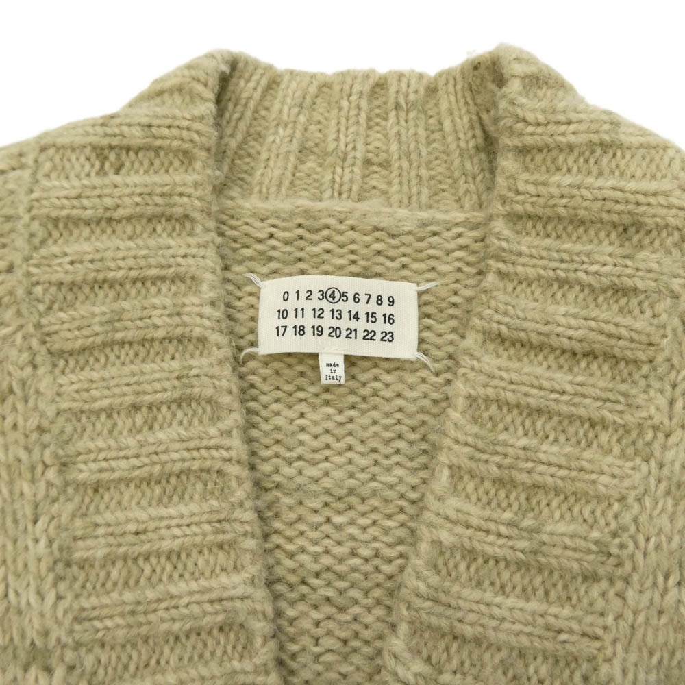 MAISON MARGIELA メゾンマルジェラ 22AW S51GP0222 四つタグ 4ライン BOTANICAL DYE CARDIGAN オーバーサイズ ローゲージ ボタニカルダイ アルパカ カーディガン グリーン系 4【中古】