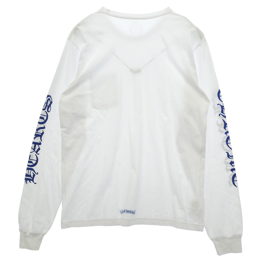 CHROME HEARTS クロムハーツ（原本無） CH LS NECK LOGO ネックロゴ アーム メッセージプリント 長袖 Tシャツ カットソー ホワイト XL XL【中古】