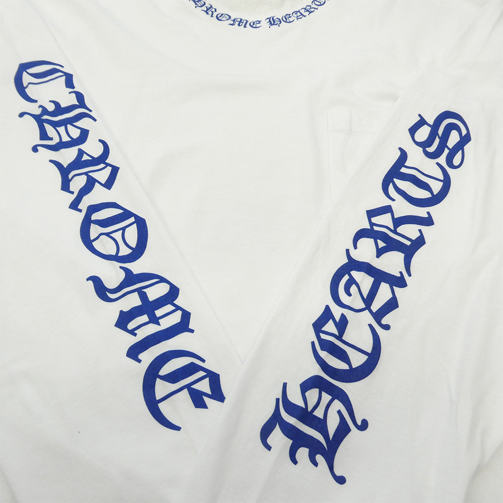 CHROME HEARTS クロムハーツ（原本無） CH LS NECK LOGO ネックロゴ アーム メッセージプリント 長袖 Tシャツ カットソー ホワイト XL XL【中古】