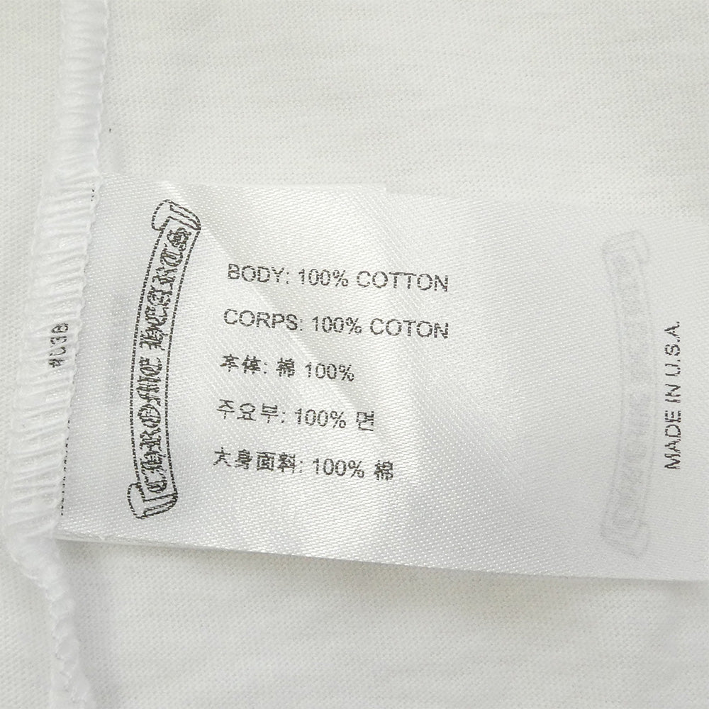 CHROME HEARTS クロムハーツ（原本無） CH LS NECK LOGO ネックロゴ アーム メッセージプリント 長袖 Tシャツ カットソー ホワイト XL XL【中古】