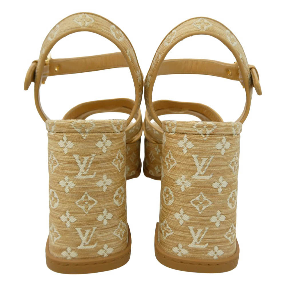 LOUIS VUITTON ルイ・ヴィトン 1AHOEG モノグラム ラフィア マヤ サンダル ベージュ系 ブラウン系 40【新古品】【未使用】【中古】