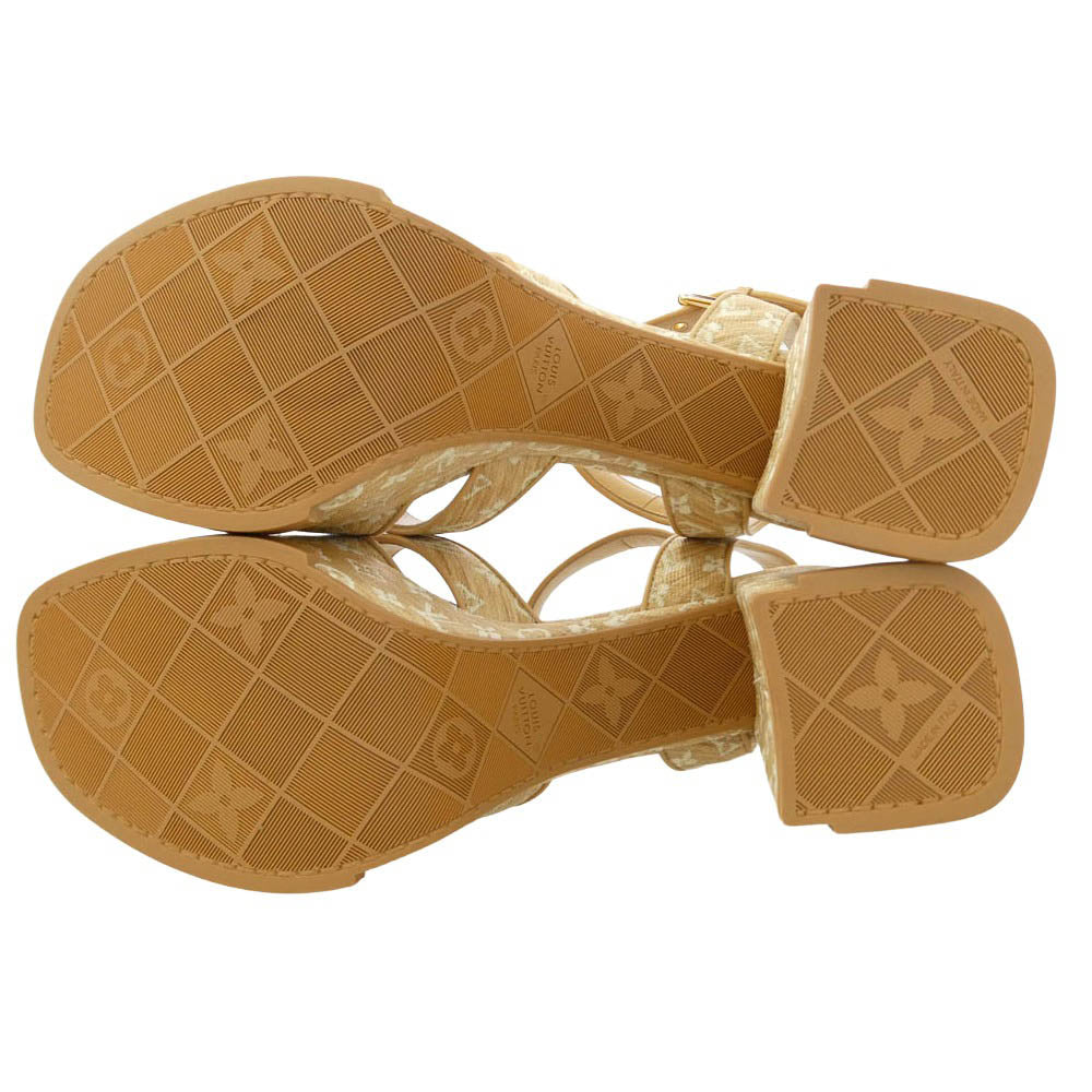 LOUIS VUITTON ルイ・ヴィトン 1AHOEG モノグラム ラフィア マヤ サンダル ベージュ系 ブラウン系 40【新古品】【未使用】【中古】