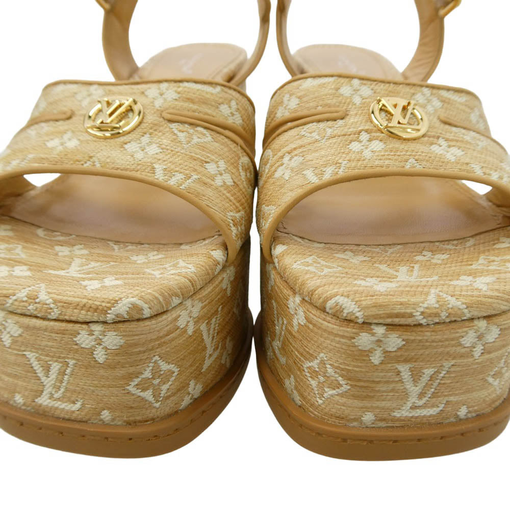 LOUIS VUITTON ルイ・ヴィトン 1AHOEG モノグラム ラフィア マヤ サンダル ベージュ系 ブラウン系 40【新古品】【未使用】【中古】