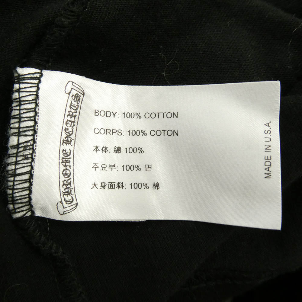 CHROME HEARTS クロムハーツ（原本無） CH LS NECK LOGO ネックロゴ アーム メッセージプリント 長袖 Tシャツ カットソー ブラック系 L【中古】