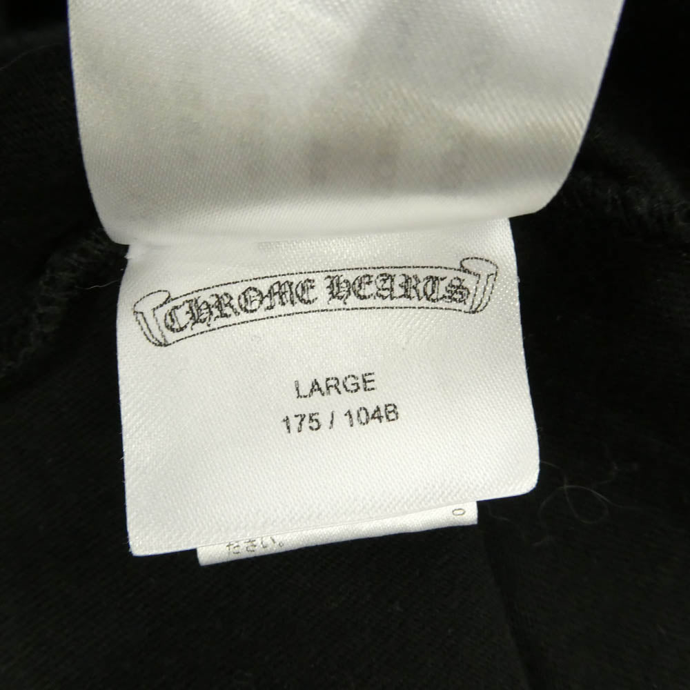 CHROME HEARTS クロムハーツ（原本無） CH LS NECK LOGO ネックロゴ アーム メッセージプリント 長袖 Tシャツ カットソー ブラック系 L【中古】