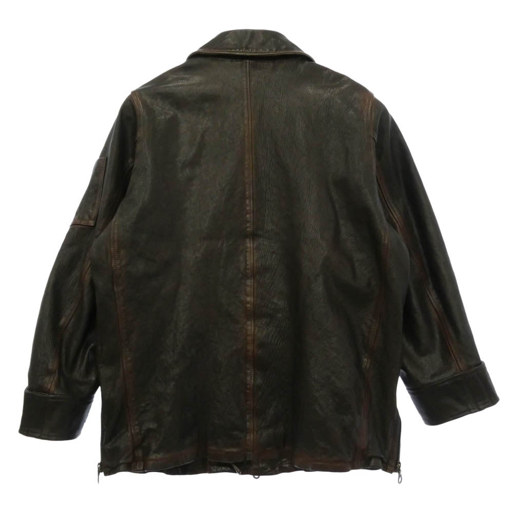 ISAMUKATAYAMA BACKLASH イサムカタヤマバックラッシュ 1909-07 ゴートタンニン製品染め 二段染め フライトジャケット ミリタリーブルゾン ブラウン系 F【中古】