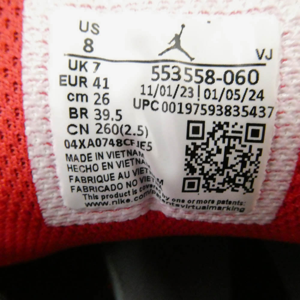 NIKE ナイキ 553558-060 Air Jordan 1 Low Cement Red エアジョーダン1 ロー セメントレッド ローカット スニーカー マルチカラー系 26cm【中古】