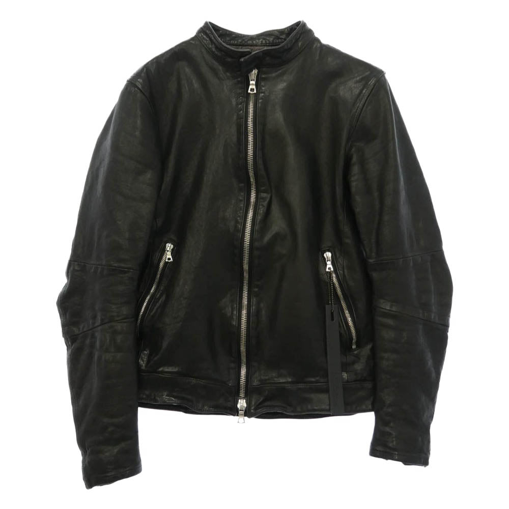 ISAMUKATAYAMA BACKLASH イサムカタヤマバックラッシュ maxsix マックスシックス 1500-01 maxsix マックスシックス別注 Leather riders Jacket ジャパンステア製品染め 裏地スカル シングルライダースジャケット ブラック系 M【中古】