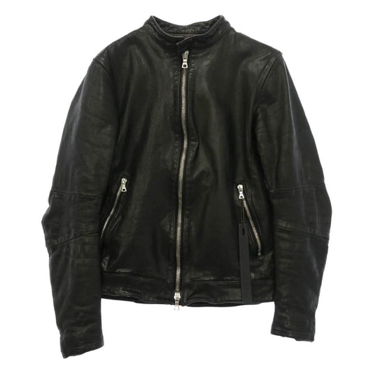 ISAMUKATAYAMA BACKLASH イサムカタヤマバックラッシュ maxsix マックスシックス 1500-01 maxsix マックスシックス別注 Leather riders Jacket ジャパンステア製品染め 裏地スカル シングルライダースジャケット ブラック系 M【中古】