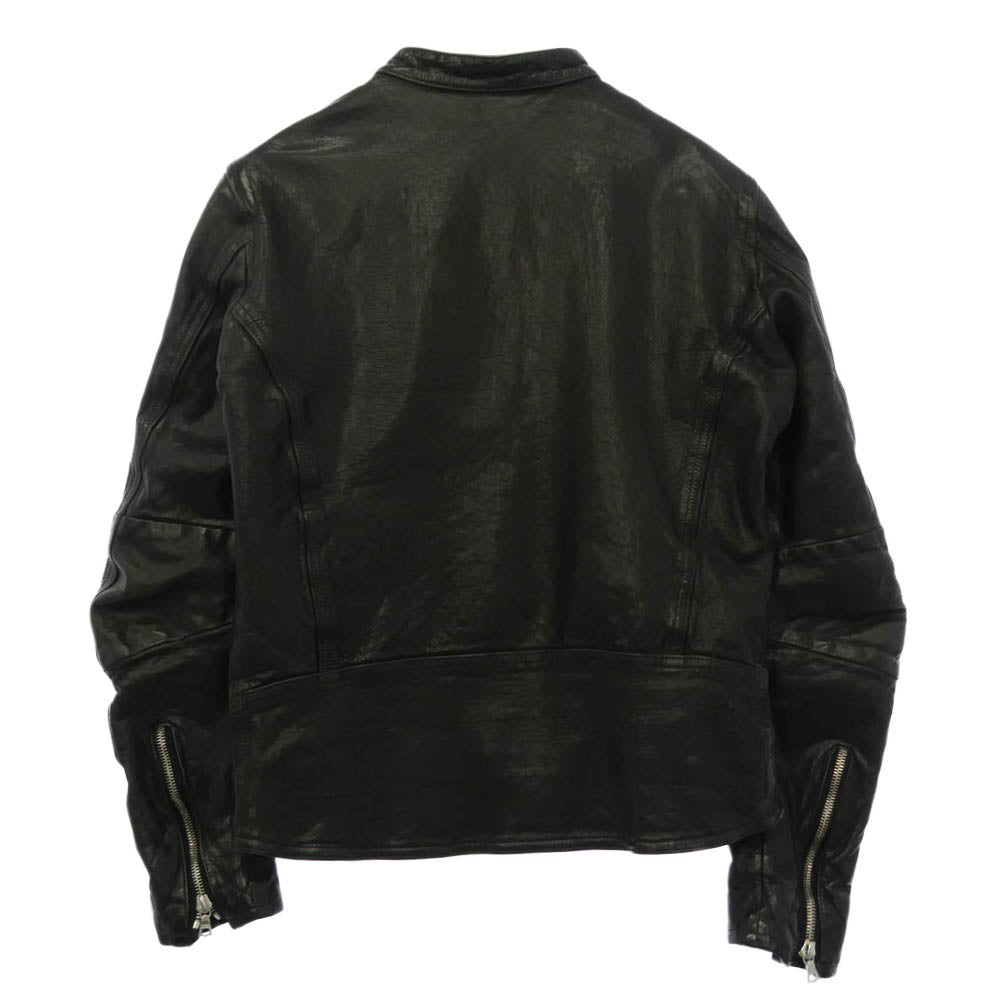 ISAMUKATAYAMA BACKLASH イサムカタヤマバックラッシュ maxsix マックスシックス 1500-01 maxsix マックスシックス別注 Leather riders Jacket ジャパンステア製品染め 裏地スカル シングルライダースジャケット ブラック系 M【中古】