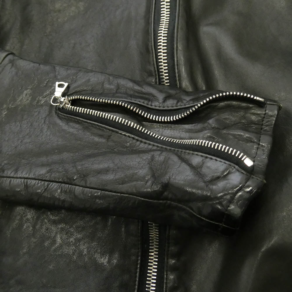 ISAMUKATAYAMA BACKLASH イサムカタヤマバックラッシュ maxsix マックスシックス 1500-01 maxsix マックスシックス別注 Leather riders Jacket ジャパンステア製品染め 裏地スカル シングルライダースジャケット ブラック系 M【中古】