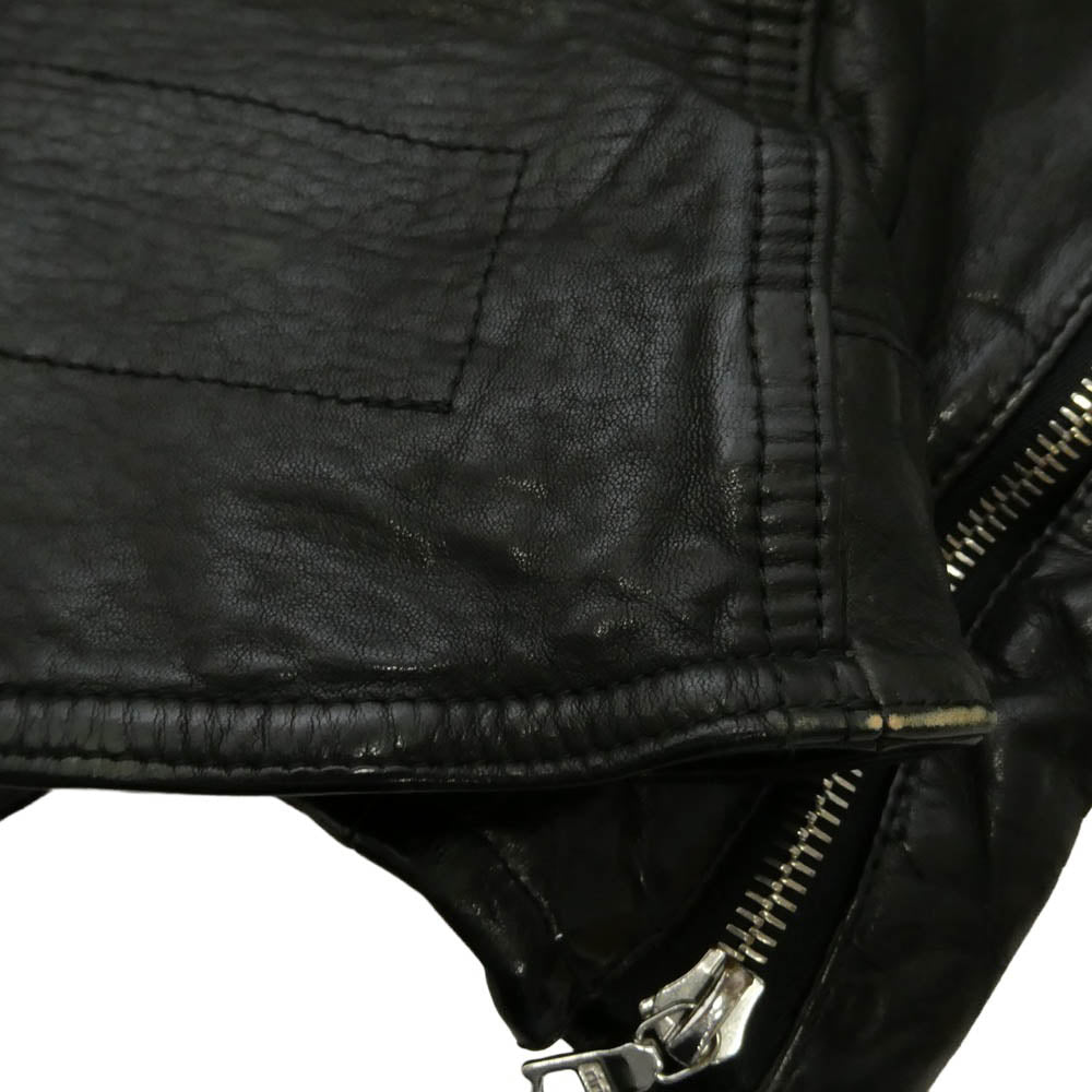 ISAMUKATAYAMA BACKLASH イサムカタヤマバックラッシュ maxsix マックスシックス 1500-01 maxsix マックスシックス別注 Leather riders Jacket ジャパンステア製品染め 裏地スカル シングルライダースジャケット ブラック系 M【中古】