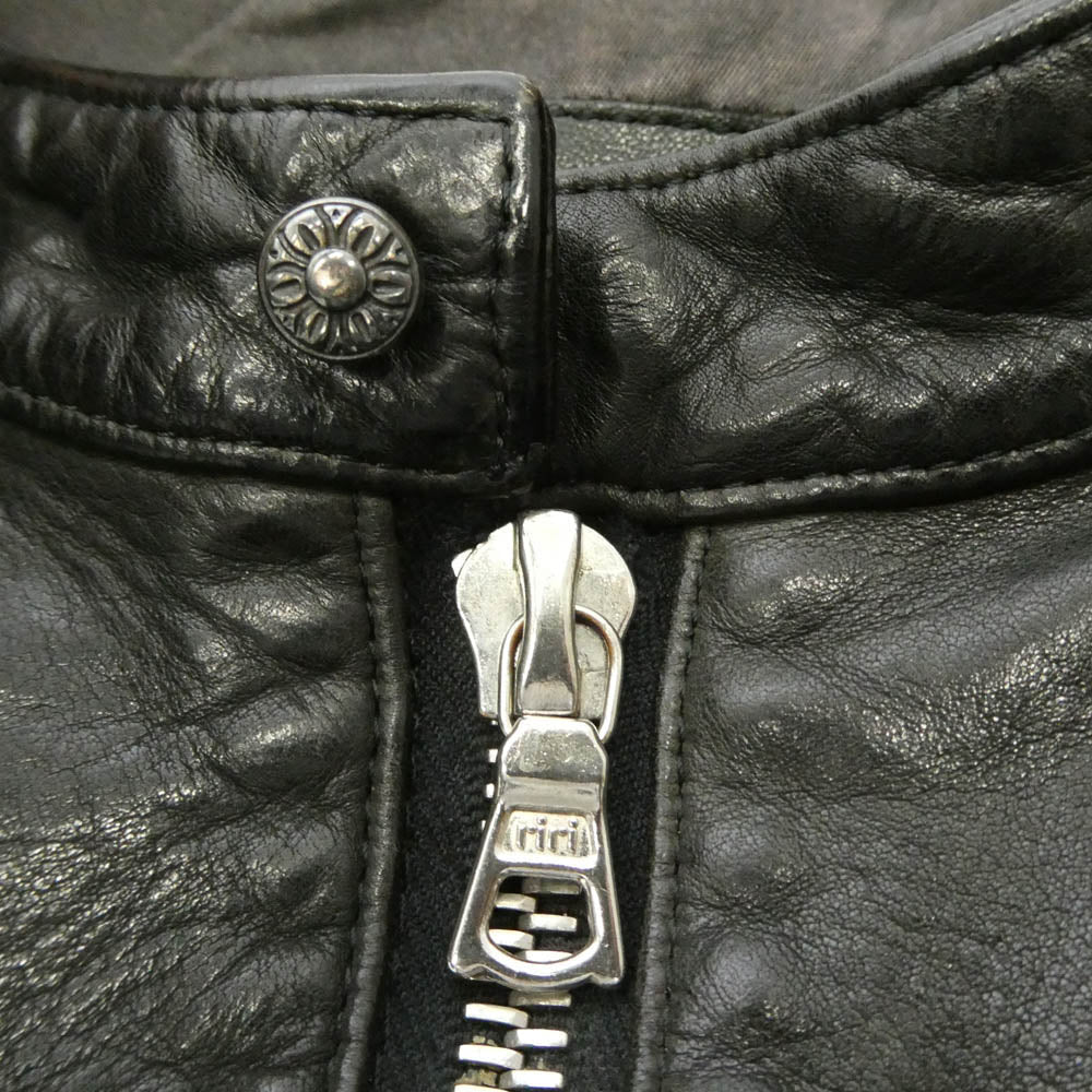 ISAMUKATAYAMA BACKLASH イサムカタヤマバックラッシュ maxsix マックスシックス 1500-01 maxsix マックスシックス別注 Leather riders Jacket ジャパンステア製品染め 裏地スカル シングルライダースジャケット ブラック系 M【中古】