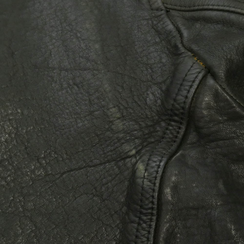 ISAMUKATAYAMA BACKLASH イサムカタヤマバックラッシュ maxsix マックスシックス 1500-01 maxsix マックスシックス別注 Leather riders Jacket ジャパンステア製品染め 裏地スカル シングルライダースジャケット ブラック系 M【中古】
