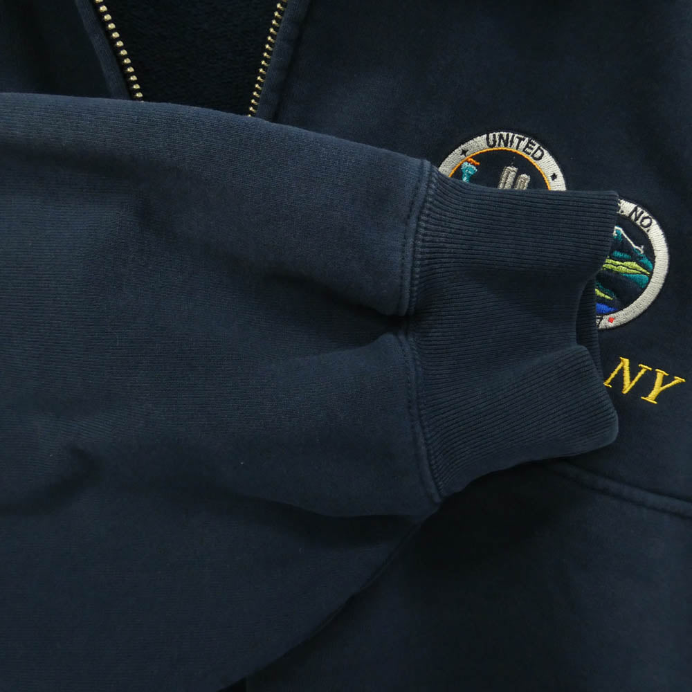Supreme シュプリーム 23SS Denim Collar Half Zip Sweatshirt デニムカラー ハーフジップ スウェットシャツ トレーナー ネイビー系 L【中古】