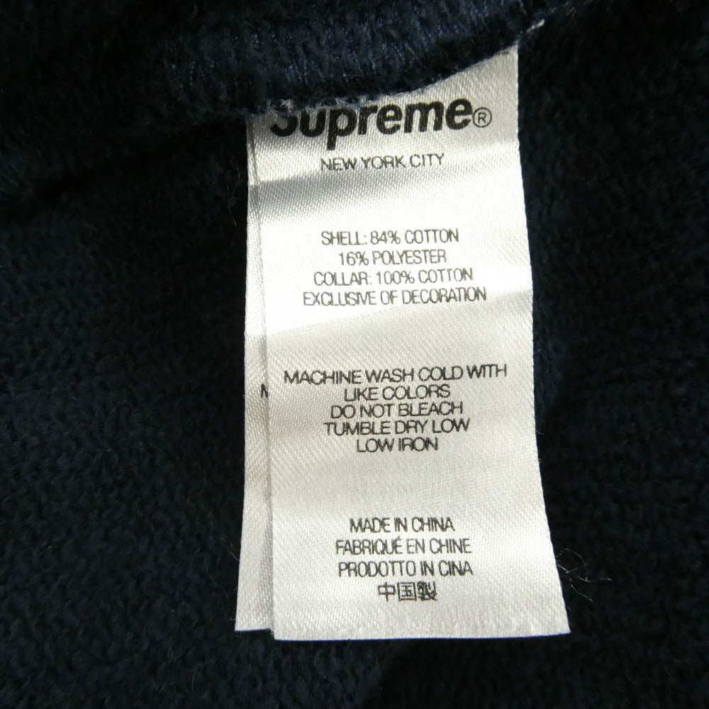 Supreme シュプリーム 23SS Denim Collar Half Zip Sweatshirt デニムカラー ハーフジップ スウェットシャツ トレーナー ネイビー系 L【中古】