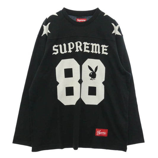 Supreme シュプリーム PLAYBOY プレイボーイ 26SS x Playboy プレイボーイ L/S Football Top 長袖 フットボール カットソー ロンT ブラック系 L【中古】