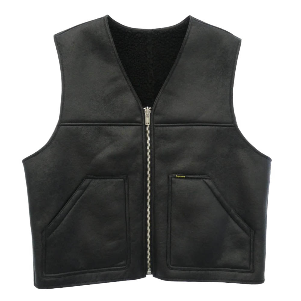 Supreme シュプリーム 24AW Reversible Faux Shearling Work Vest リバーシブル フォー シアリング ワーク ボア ベスト ブラック系【美品】【中古】