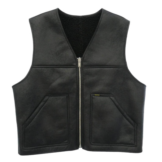 Supreme シュプリーム 24AW Reversible Faux Shearling Work Vest リバーシブル フォー シアリング ワーク ボア ベスト ブラック系【美品】【中古】