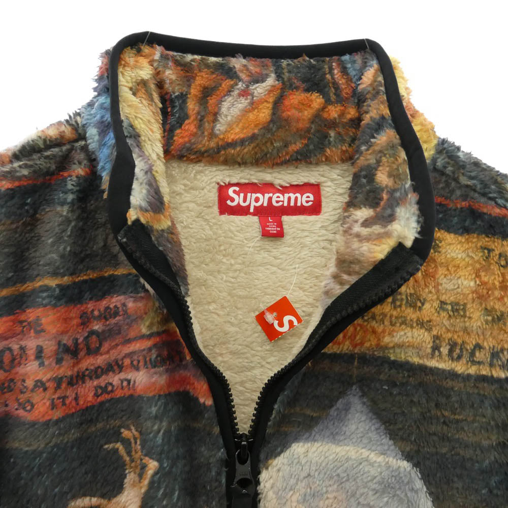 Supreme シュプリーム 25SS x Ernie Barnes アーニーバーンズ Fleece Jacket 総柄 フリース ジャケット マルチカラー系 L【美品】【中古】