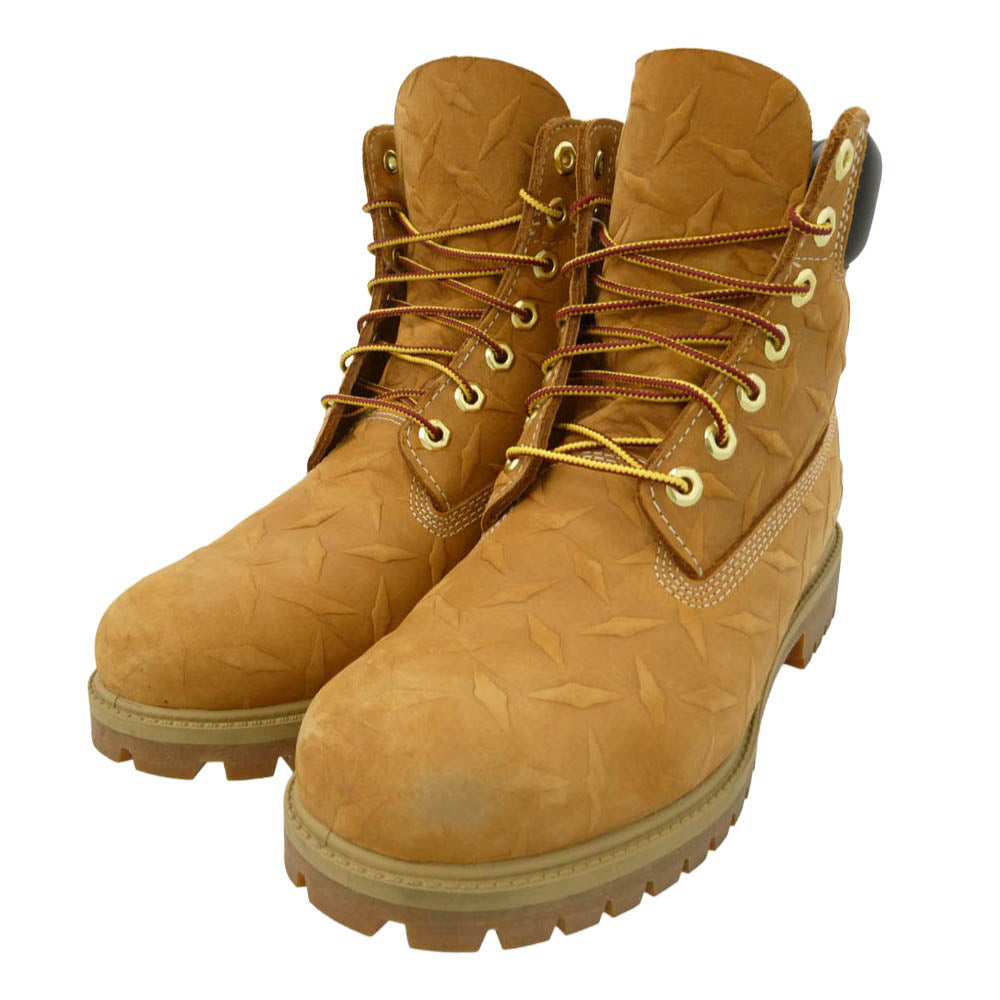 Supreme シュプリーム Timberland ティンバーランド 23AW × Timberland ティンバーランド Diamond Plate 6inch Premium Waterproof Boot ダイアモンドプレート 6インチ プレミアム ウォータープルーフ ブーツ ライトブラウン系 27cm【中古】
