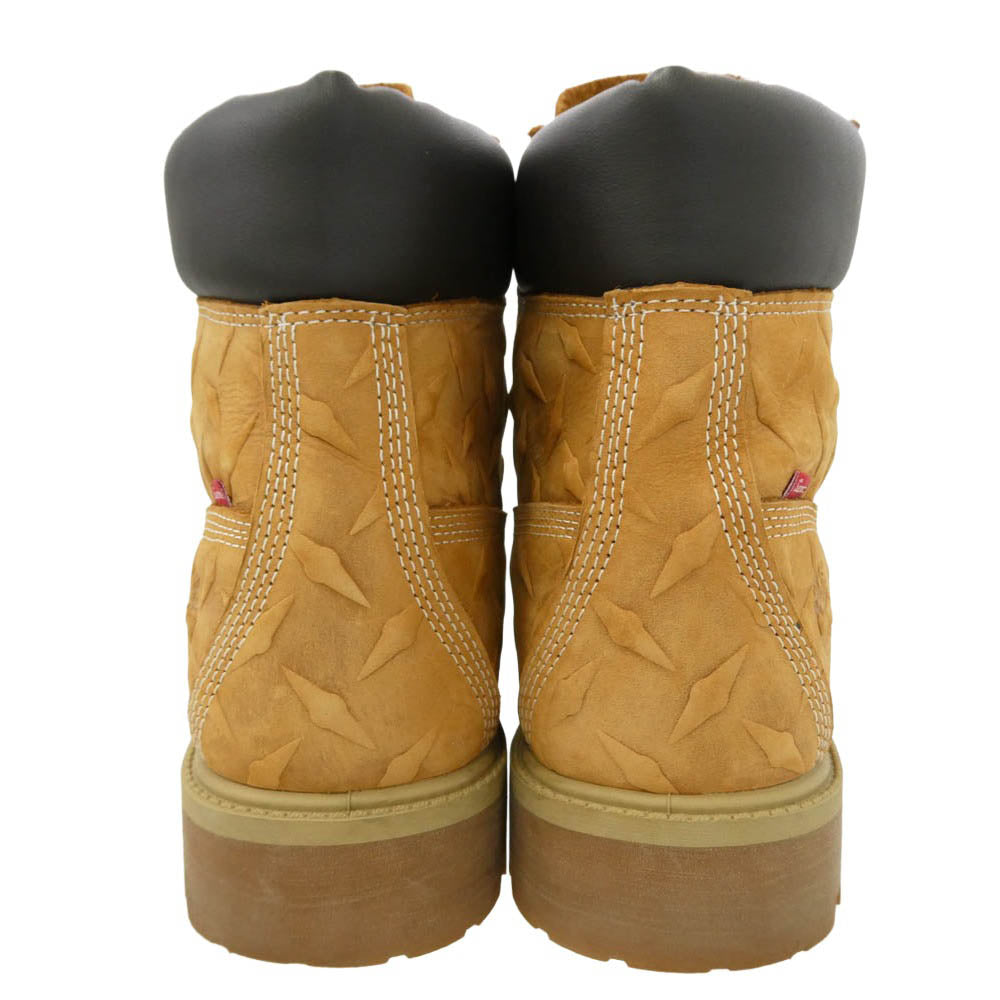 Supreme シュプリーム Timberland ティンバーランド 23AW × Timberland ティンバーランド Diamond Plate 6inch Premium Waterproof Boot ダイアモンドプレート 6インチ プレミアム ウォータープルーフ ブーツ ライトブラウン系 27cm【中古】