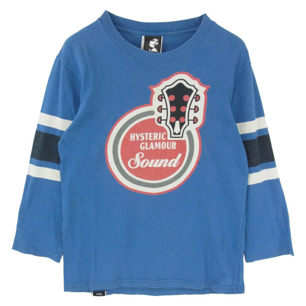 HYSTERIC GLAMOUR ヒステリックグラマー 4CL-2781 SOUND サウンドプリント クルーネック 七分袖 カットソー Ｔシャツ ブルー系 S【中古】
