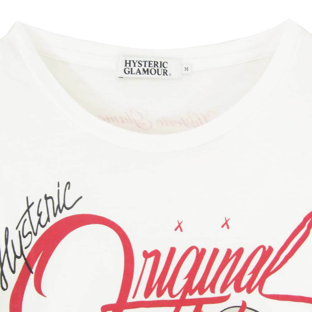 HYSTERIC GLAMOUR ヒステリックグラマー 0212CT23 KAWS カウズ ORIGINAL FAKE オリジナルフェイク ガールプリント カウズ 半袖 Tシャツ ホワイト系 M【中古】