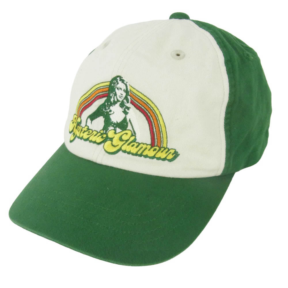 HYSTERIC GLAMOUR ヒステリックグラマー 25SS 02251QH06 HG RAINBOW CAP エイチジー レインボー キャップ 帽子 グリーン系 オフホワイト系 FREE【中古】