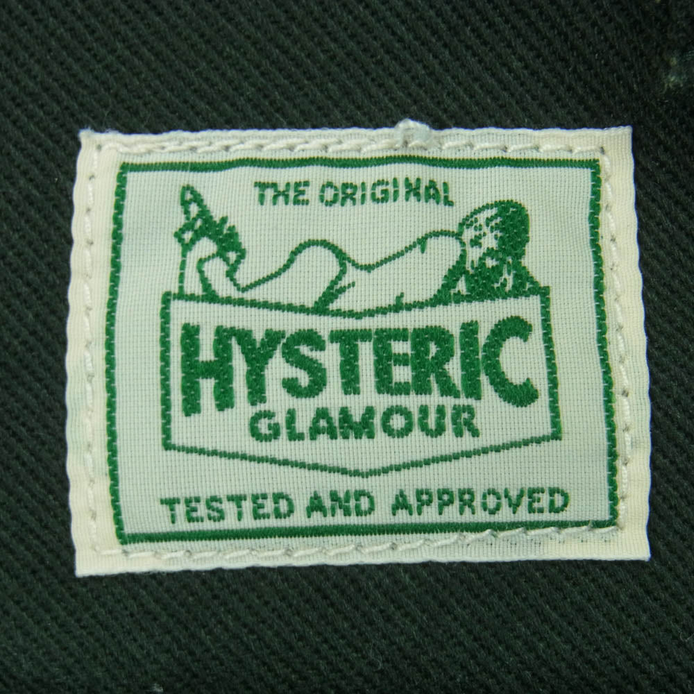 HYSTERIC GLAMOUR ヒステリックグラマー 22SS 02221AP18 HYSTERIC PIN ヒステリックピン 安全ピンプリント チノパンツ ワークパンツ グリーン系 ダークグリーン系 M【中古】