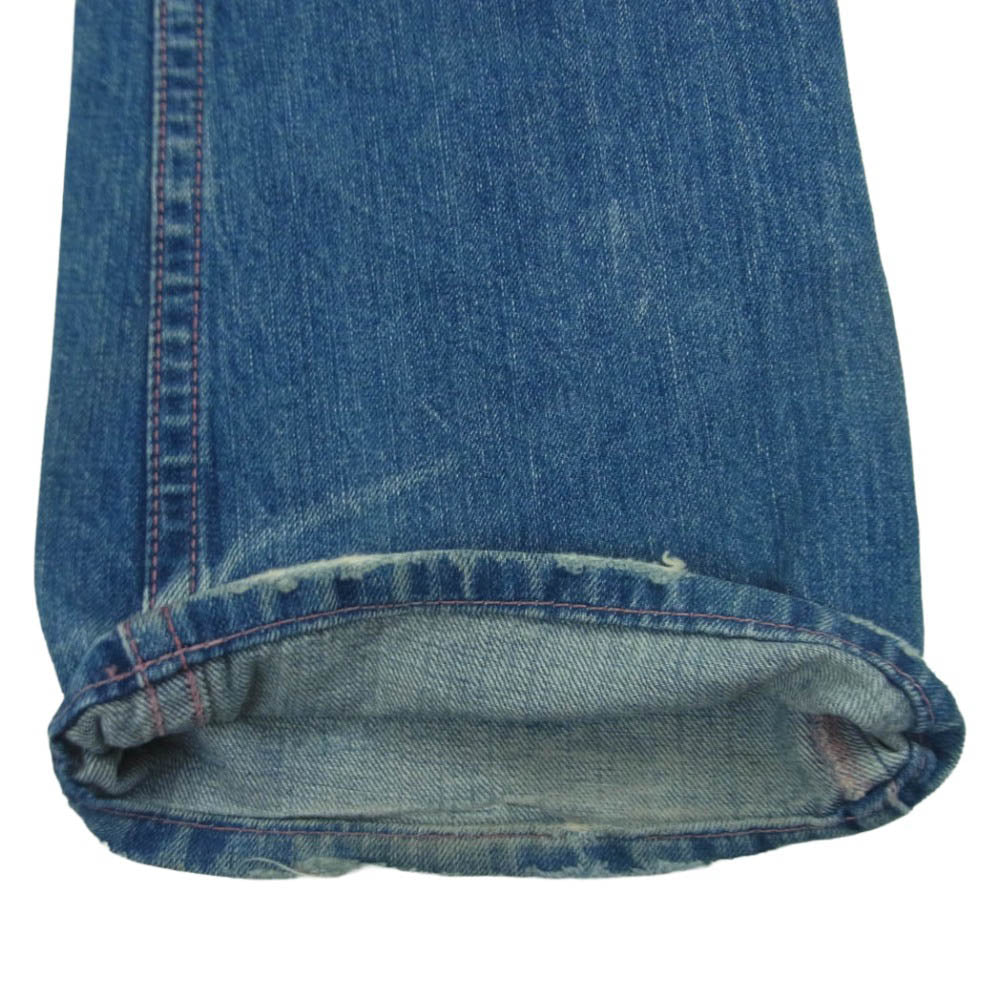 HYSTERIC GLAMOUR ヒステリックグラマー 2AP-4873 ポケットデザイン クローバー刺繍 ピンクステッチ デニム パンツ ジーンズ インディゴブルー系 S【中古】