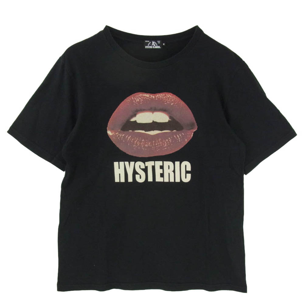 HYSTERIC GLAMOUR ヒステリックグラマー 18SS 02182CT34 LIPS リップス マウスプリント クルーネック 半袖 Tシャツ ブラック系 M【中古】