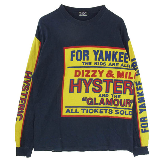 HYSTERIC GLAMOUR ヒステリックグラマー 21SS 02211CL07 DIZZY&MILKY ディジー アンド ミルキー Long sleeve ロングスリーブ Tシャツ 長袖 カットソー ネイビー系 L【中古】