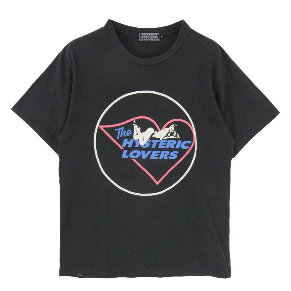 HYSTERIC GLAMOUR ヒステリックグラマー 25SS 02251CT21 HYSTERIC LOVERS ヒステリックラバーズ ガールプリント クルーネック 半袖 Tシャツ ブラック系 M【中古】