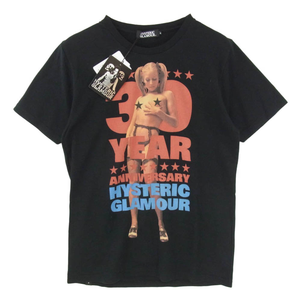 HYSTERIC GLAMOUR ヒステリックグラマー 24AW 0243CT20 30周年 30th ANNIVERSARY アニバーサリー ガールプリント 半袖 Tシャツ ブラック系 M【極上美品】【中古】