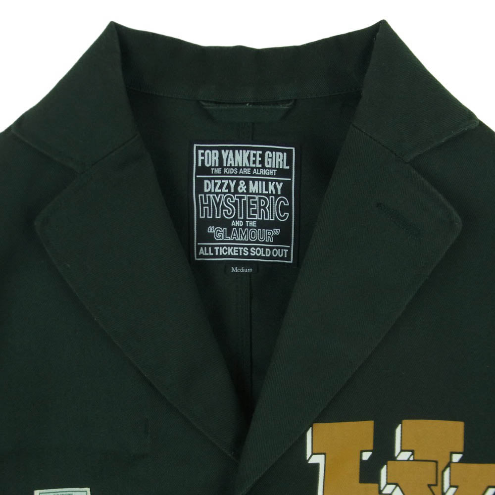 HYSTERIC GLAMOUR ヒステリックグラマー 22SS 02221AJ01 HYS COLLEGE カバーオール ジャケット グリーン系 ダークグリーン系 M【中古】