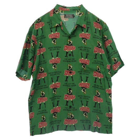 HYSTERIC GLAMOUR ヒステリックグラマー 23SS 02232AH02 VIXEN GIRL ビクセンガール 半袖 オープンカラーシャツ グリーン系 M【中古】