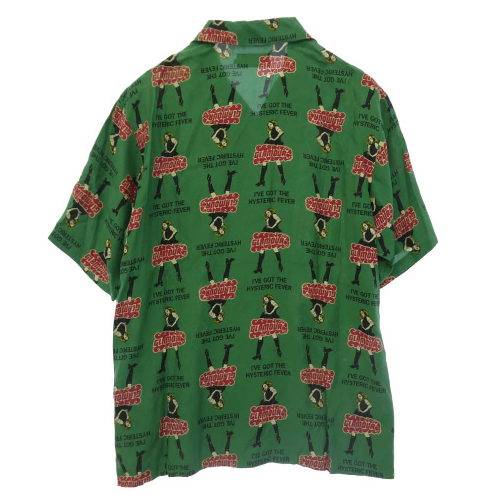 HYSTERIC GLAMOUR ヒステリックグラマー 23SS 02232AH02 VIXEN GIRL ビクセンガール 半袖 オープンカラーシャツ グリーン系 M【中古】
