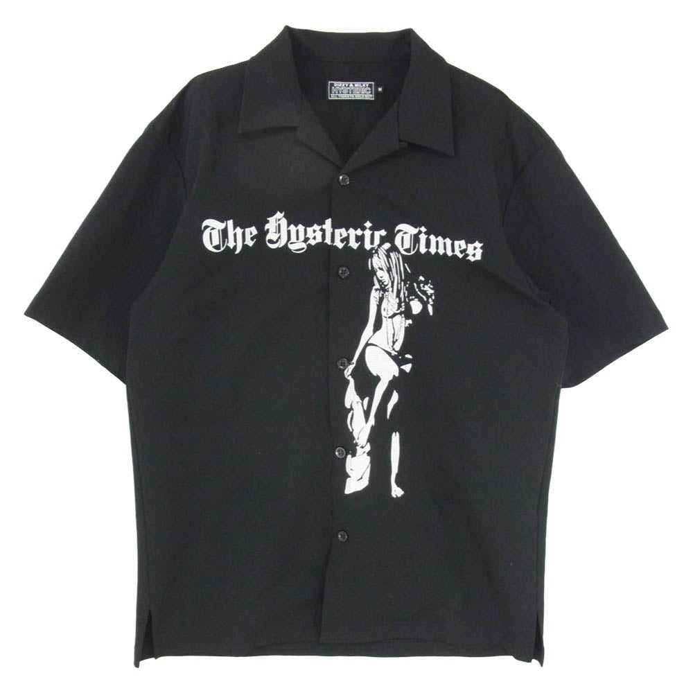 HYSTERIC GLAMOUR ヒステリックグラマー 25SS 02251CH04 HYSTERIC TIMES ヒステリックタイムズ オープンカラー ガールプリント 半袖 シャツ ブラック系 M【中古】