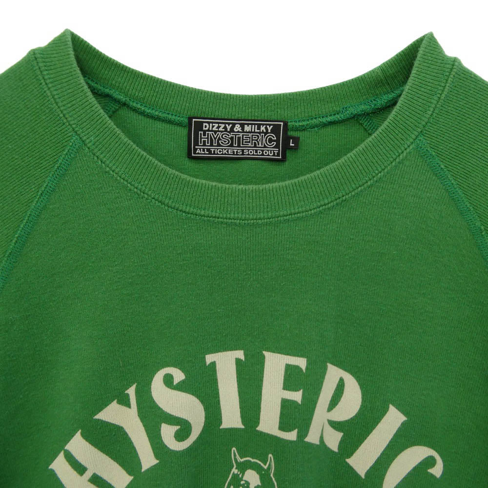 HYSTERIC GLAMOUR ヒステリックグラマー 22AW 02223CS13 TAKES ME HIGHER クルーネック スウェット トレーナー グリーン系 L【中古】