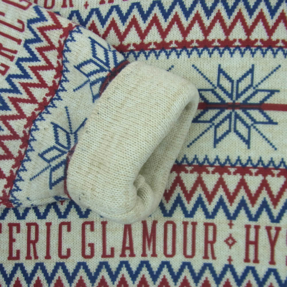 HYSTERIC GLAMOUR ヒステリックグラマー 23AW 02233CS01 SPADE NORDIC柄 ノルディック柄 クルーネック ニット セーター オフホワイト系 レッド系 ブルー系 L【中古】