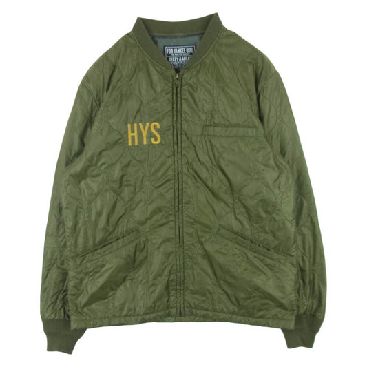 HYSTERIC GLAMOUR ヒステリックグラマー 22AW 02223AB05 KING & QUEEN刺繍 トランプ刺繍 キルティング ブルゾン ジャケット グリーン系 M【中古】